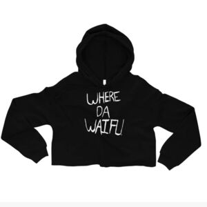 Lane Seven Hoodie Pullover- Black Crop  Hoodie Amine, Sz S